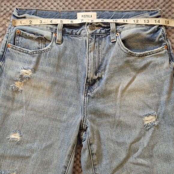PISTOLA Presley High Rise Jeans 27 Blue Virginia Beach 90s Vintage Distressed - Picture 4 of 12